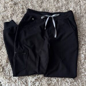 FIGS High Waisted Black Jogger Scrub Pants